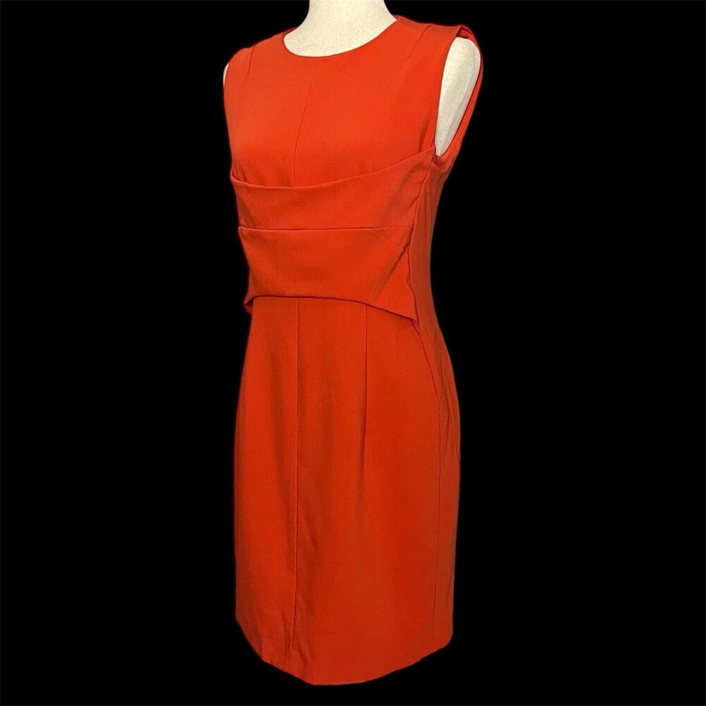 Narciso Rodriguez Sheath Dress ITALY 44 US 8 M Orange Elegant Luxury Minimalist